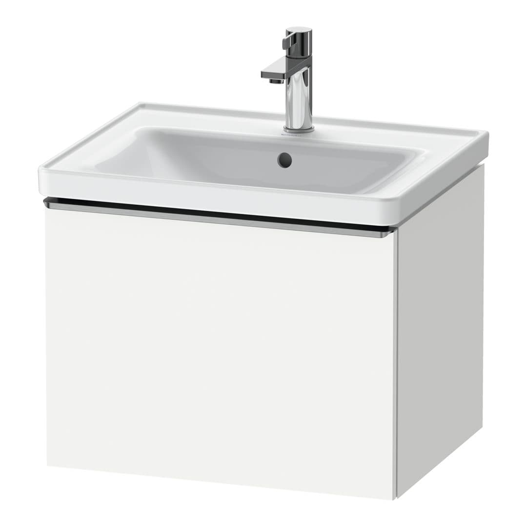 Duravit D-Neo – Έπιπλο Νιπτήρα – 584 mm, 1 συρτάρι, νιπτήρας κέντρο, 584 x 452 x 440 mm, Stainless steel Brushed – White Matt, Decor (DE4249070180000)