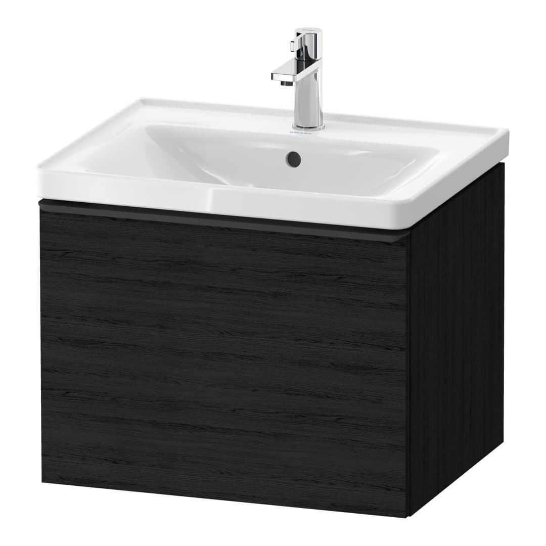 Duravit D-Neo – Έπιπλο Νιπτήρα – 584 mm, 1 συρτάρι, νιπτήρας κέντρο, 584 x 452 x 440 mm, Diamond black Matt – Black oak Matt, Decor (DE42490BD160000)
