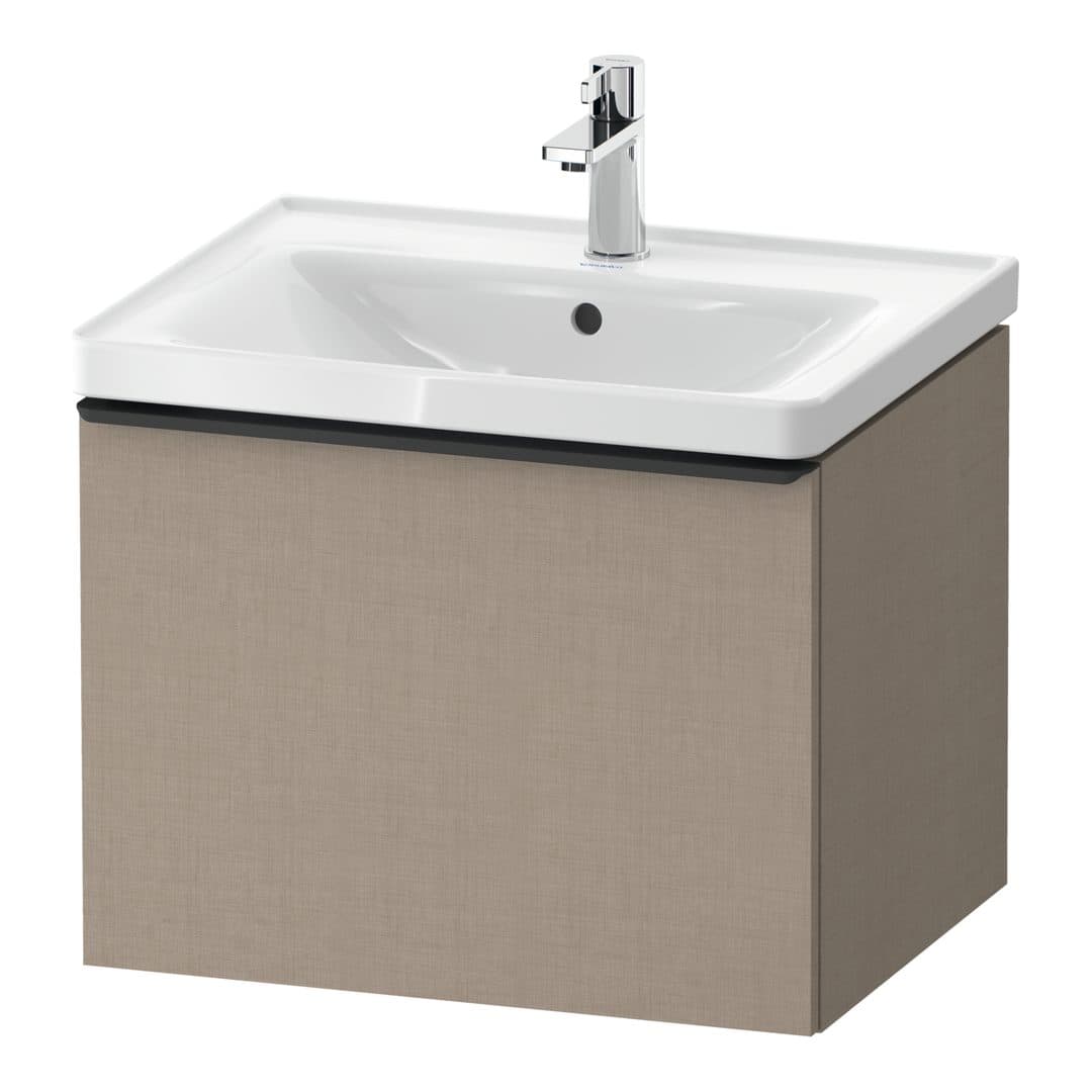 Duravit D-Neo – Έπιπλο Νιπτήρα – 584 mm, 1 συρτάρι, νιπτήρας κέντρο, 584 x 452 x 440 mm, Diamond black Matt – Linen Matt, Decor (DE42490BD750000)