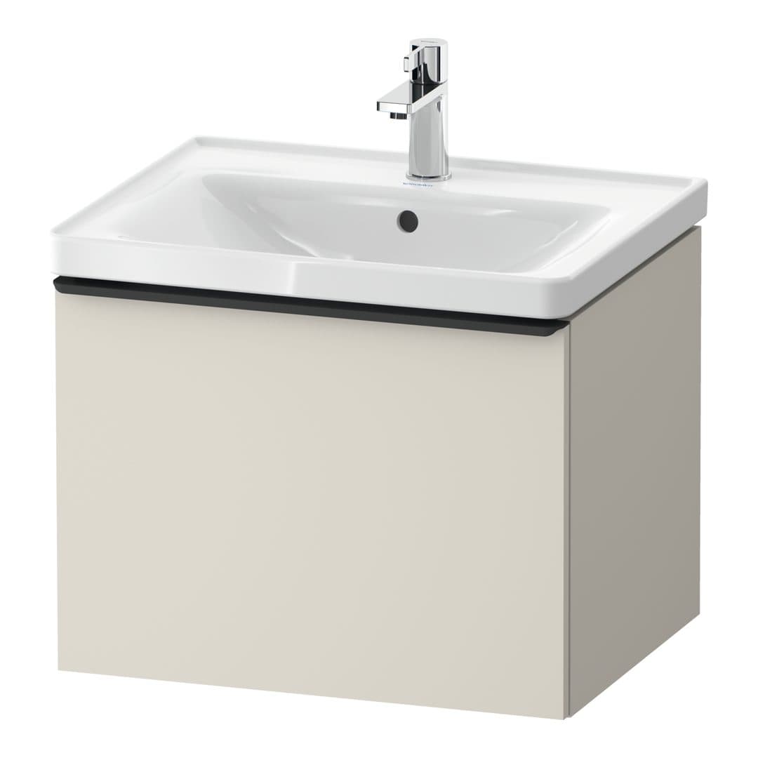 Duravit D-Neo – Έπιπλο Νιπτήρα – 584 mm, 1 συρτάρι, νιπτήρας κέντρο, 584 x 452 x 440 mm, Diamond black Matt – Taupe Matt, Decor (DE42490BD910000)