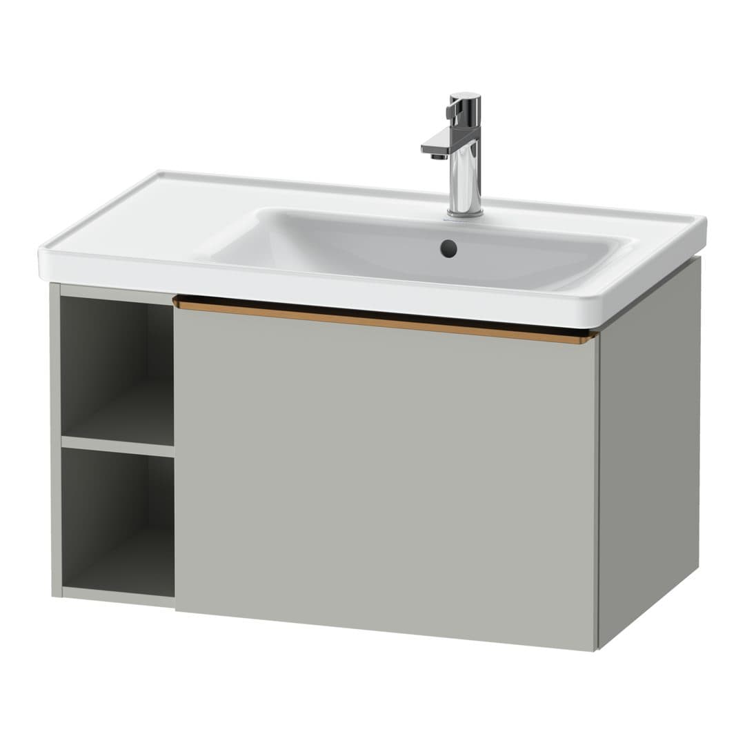 Duravit D-Neo – Έπιπλο Νιπτήρα – 784 mm, 1 συρτάρι, νιπτήρας δεξιά, Bronze Brushed – Concrete grey Matt, Decor (DE4257004070000)