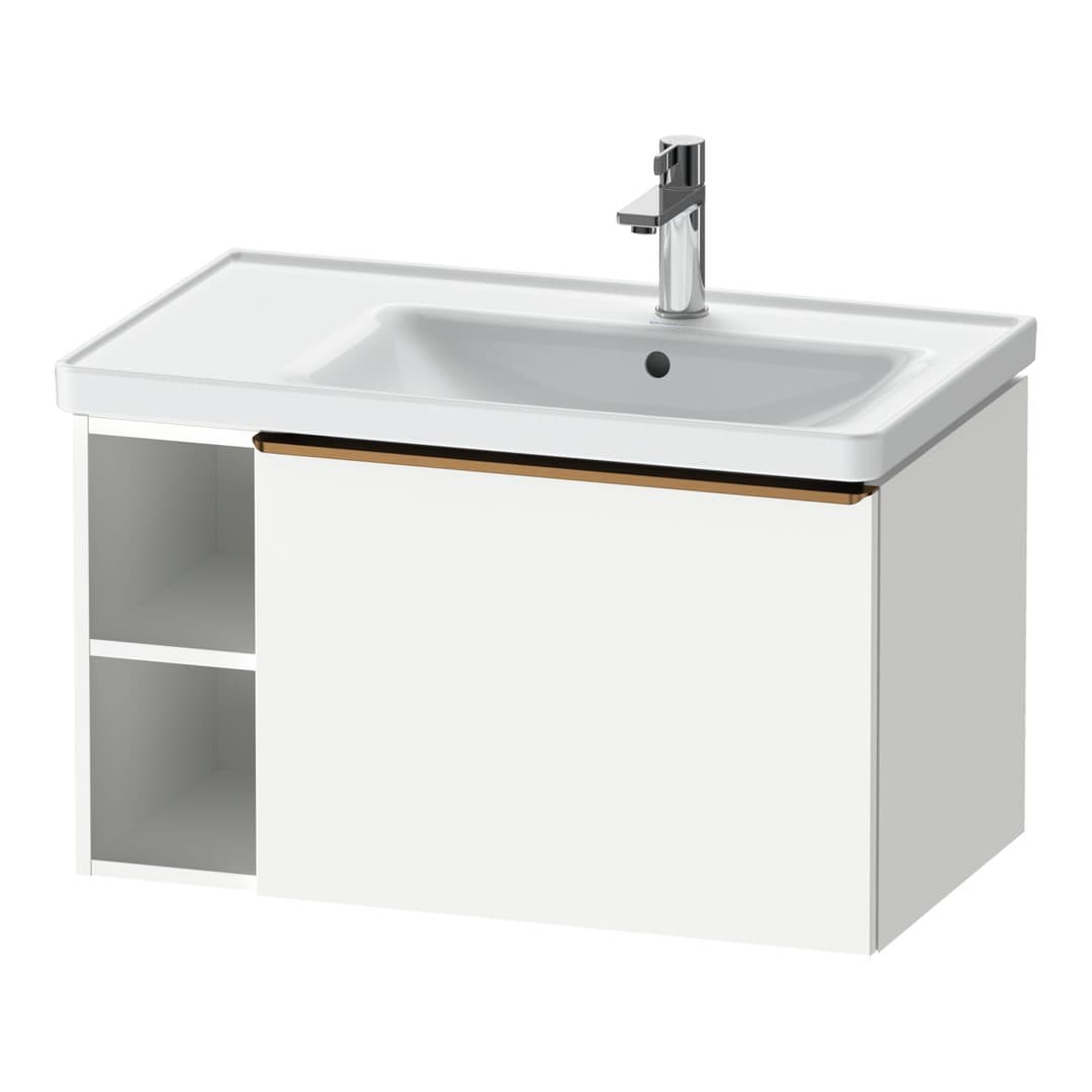 Duravit D-Neo – Έπιπλο Νιπτήρα – 784 mm, 1 συρτάρι, νιπτήρας δεξιά, Bronze Brushed – White Matt, Decor (DE4257004180000)