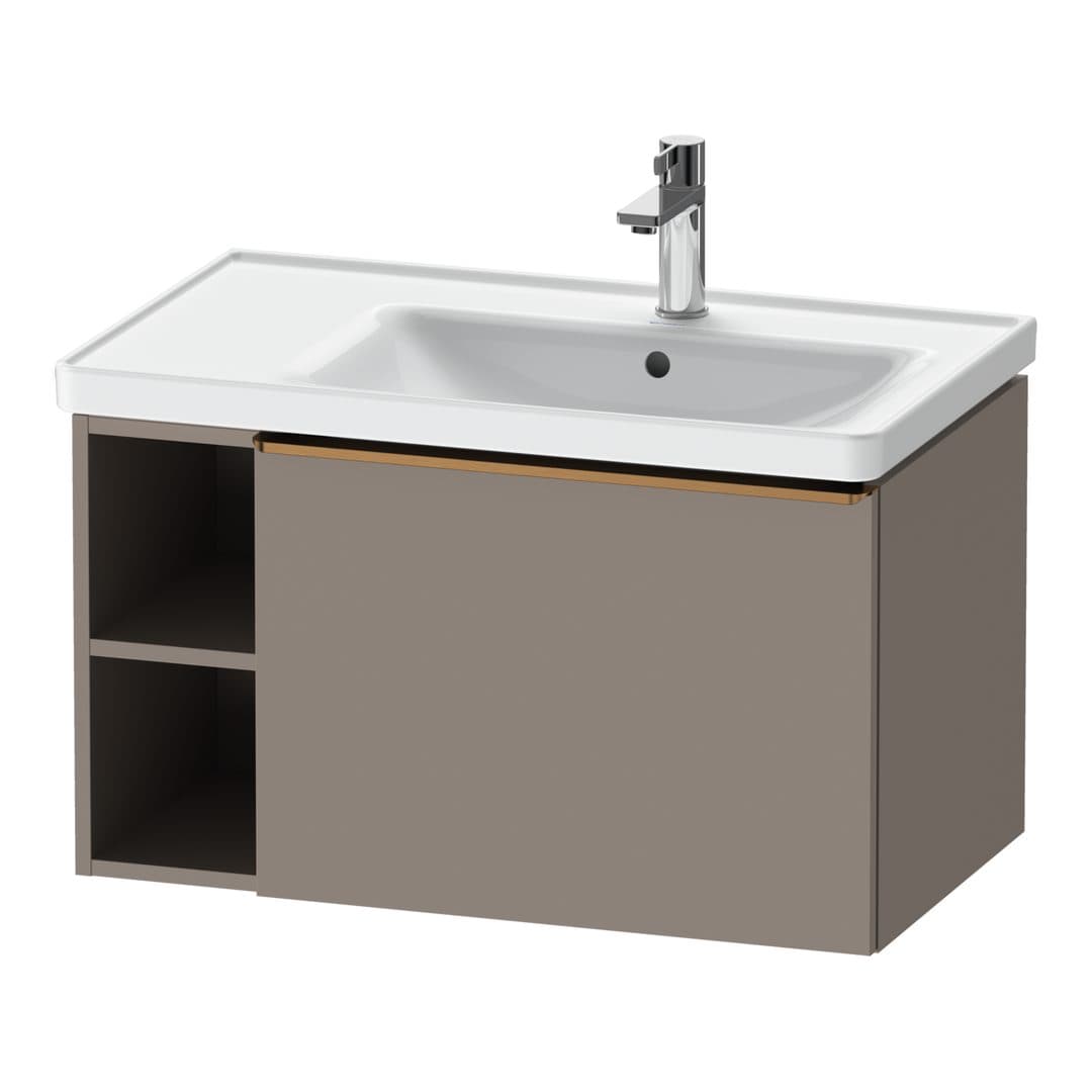 Duravit D-Neo – Έπιπλο Νιπτήρα – 784 mm, 1 συρτάρι, νιπτήρας δεξιά, Bronze Brushed – Basalte Matt, Decor (DE4257004430000)