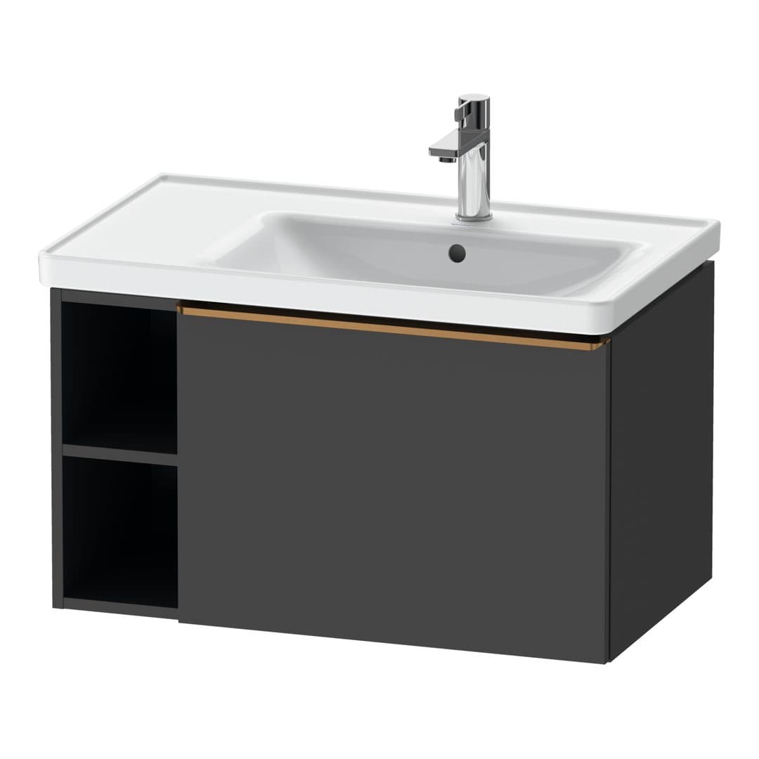 Duravit D-Neo – Έπιπλο Νιπτήρα – 784 mm, 1 συρτάρι, νιπτήρας δεξιά, Bronze Brushed – Graphite Matt, Decor (DE4257004490000)