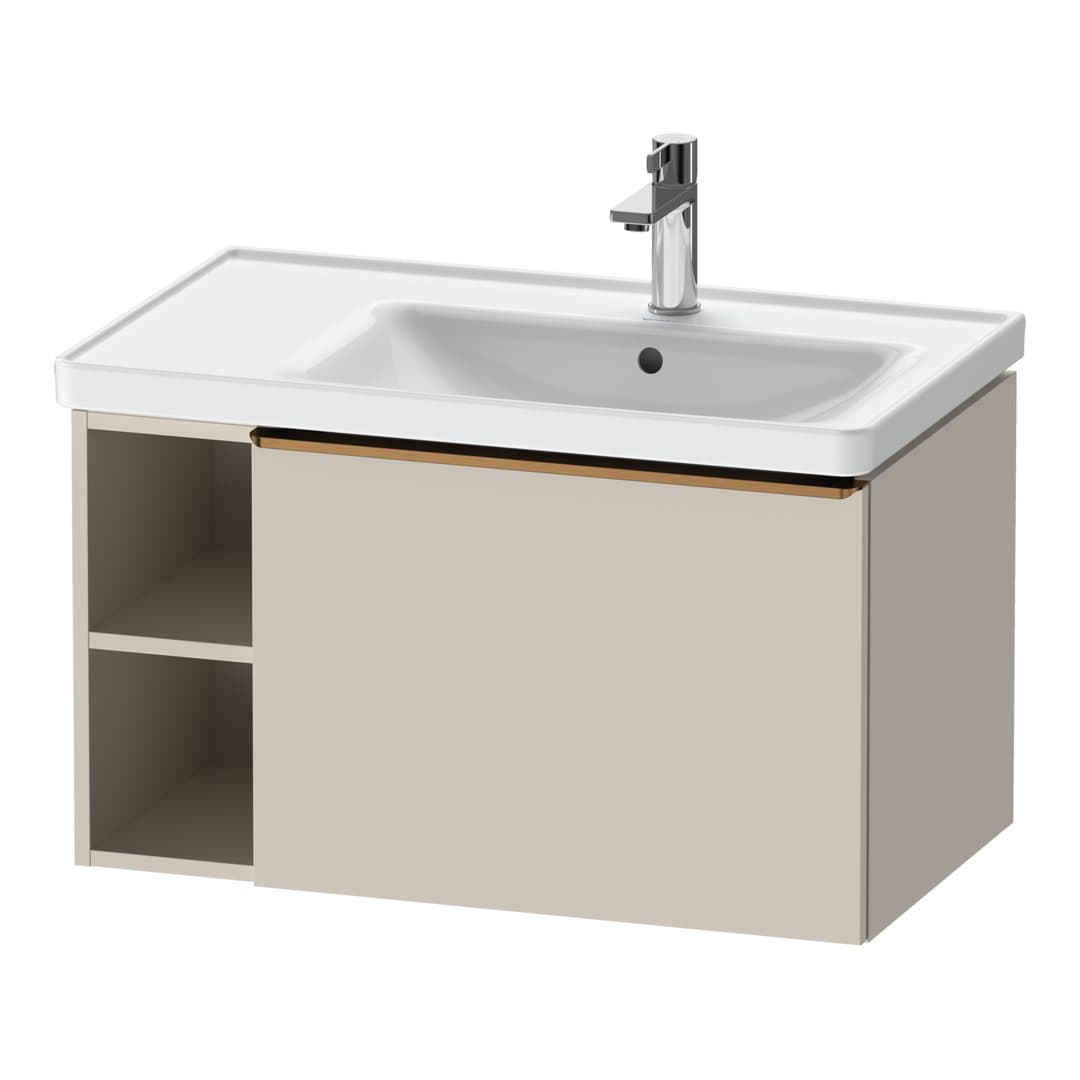 Duravit D-Neo – Έπιπλο Νιπτήρα – 784 mm, 1 συρτάρι, νιπτήρας δεξιά, Bronze Brushed – Taupe Matt, Decor (DE4257004910000)