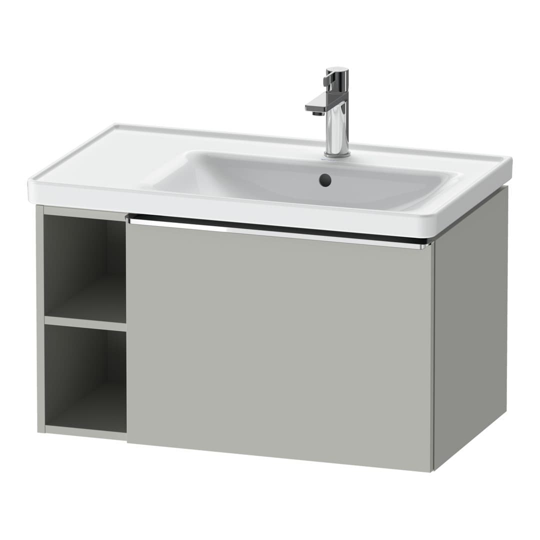 Duravit D-Neo – Έπιπλο Νιπτήρα – 784 mm, 1 συρτάρι, νιπτήρας δεξιά, Chrome High Gloss – Concrete grey Matt, Decor (DE4257010070000)