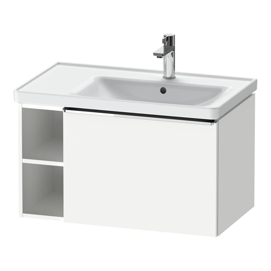 Duravit D-Neo – Έπιπλο Νιπτήρα – 784 mm, 1 συρτάρι, νιπτήρας δεξιά, Chrome High Gloss – White Matt, Decor (DE4257010180000)