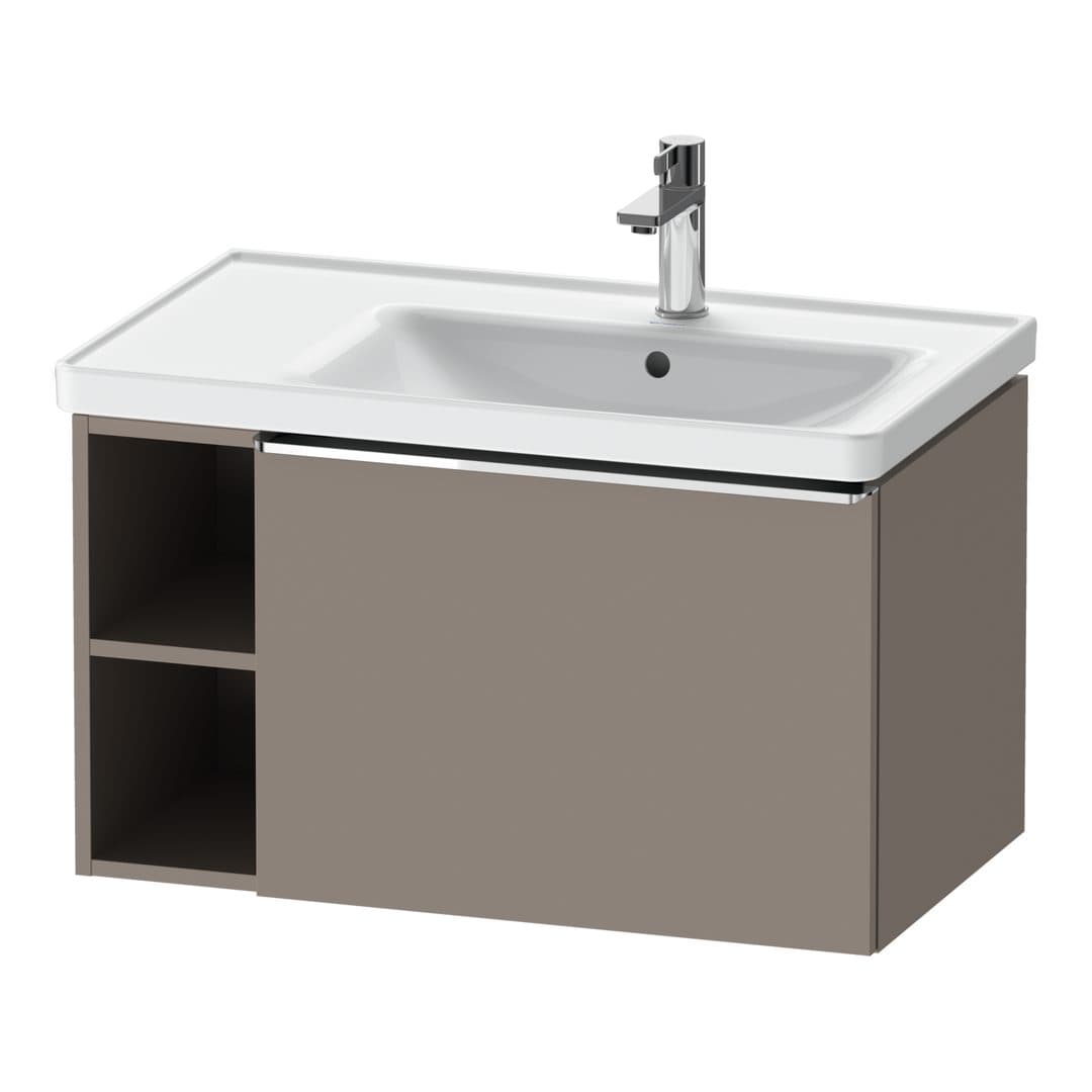 Duravit D-Neo – Έπιπλο Νιπτήρα – 784 mm, 1 συρτάρι, νιπτήρας δεξιά, Chrome High Gloss – Basalte Matt, Decor (DE4257010430000)