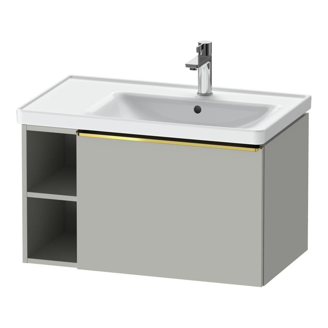 Duravit D-Neo – Έπιπλο Νιπτήρα – 784 mm, 1 συρτάρι, νιπτήρας δεξιά, Gold Polished – Concrete grey Matt, Decor (DE4257034070000)