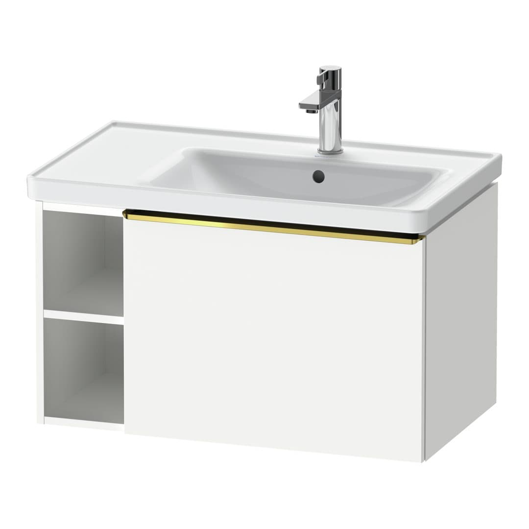 Duravit D-Neo – Έπιπλο Νιπτήρα – 784 mm, 1 συρτάρι, νιπτήρας δεξιά, Gold Polished – White Matt, Decor (DE4257034180000)