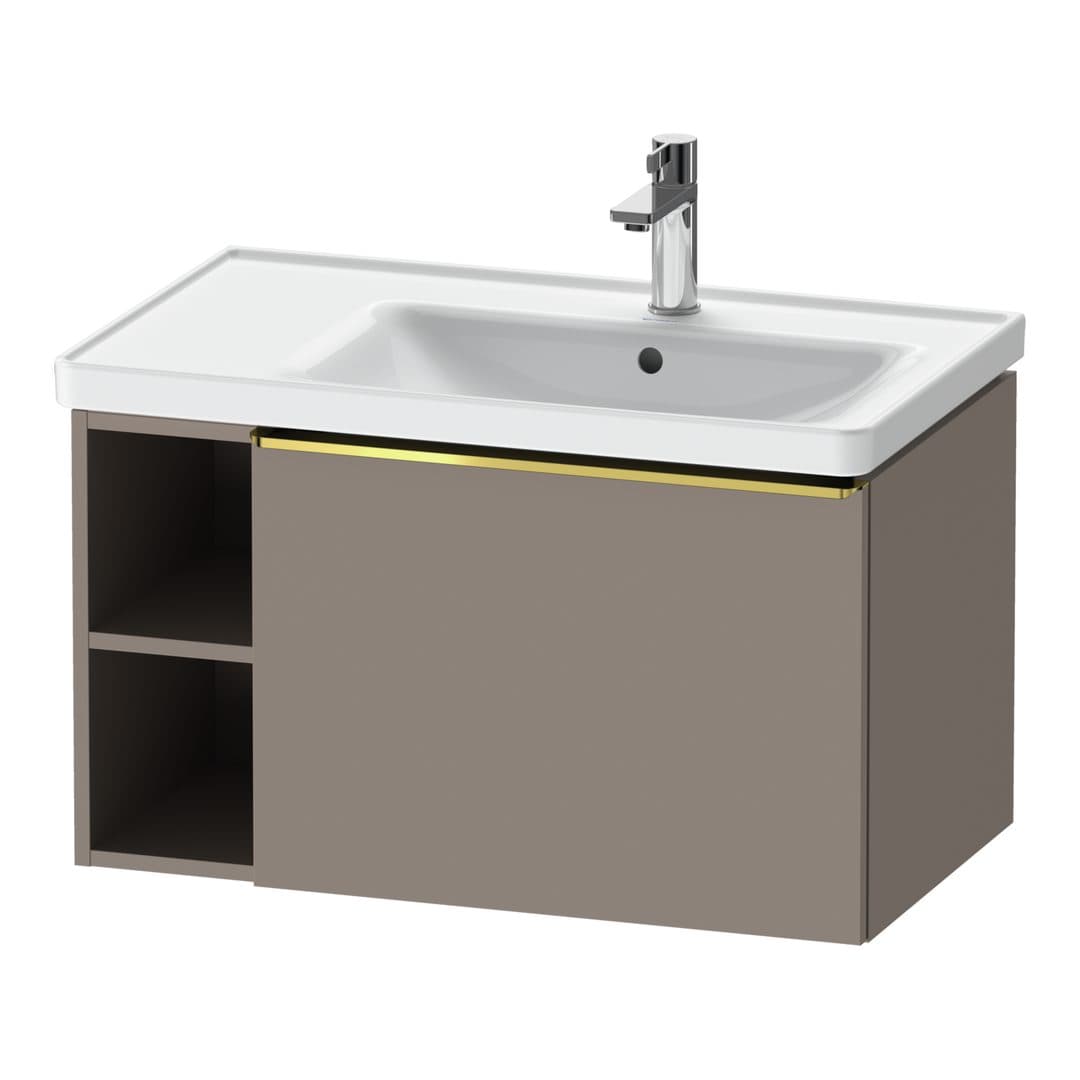 Duravit D-Neo – Έπιπλο Νιπτήρα – 784 mm, 1 συρτάρι, νιπτήρας δεξιά, Gold Polished – Basalte Matt, Decor (DE4257034430000)