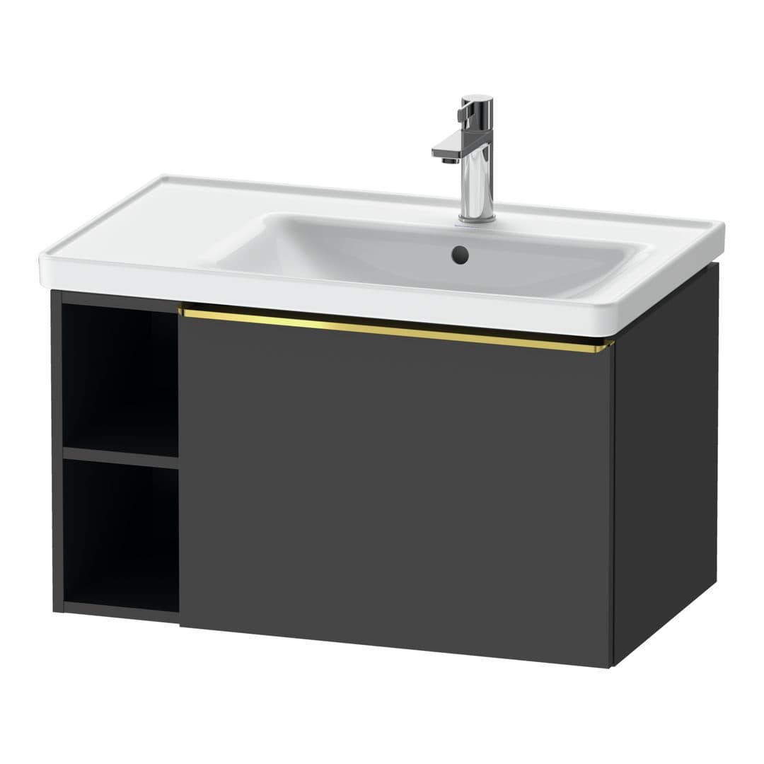 Duravit D-Neo – Έπιπλο Νιπτήρα – 784 mm, 1 συρτάρι, νιπτήρας δεξιά, Gold Polished – Graphite Matt, Decor (DE4257034490000)