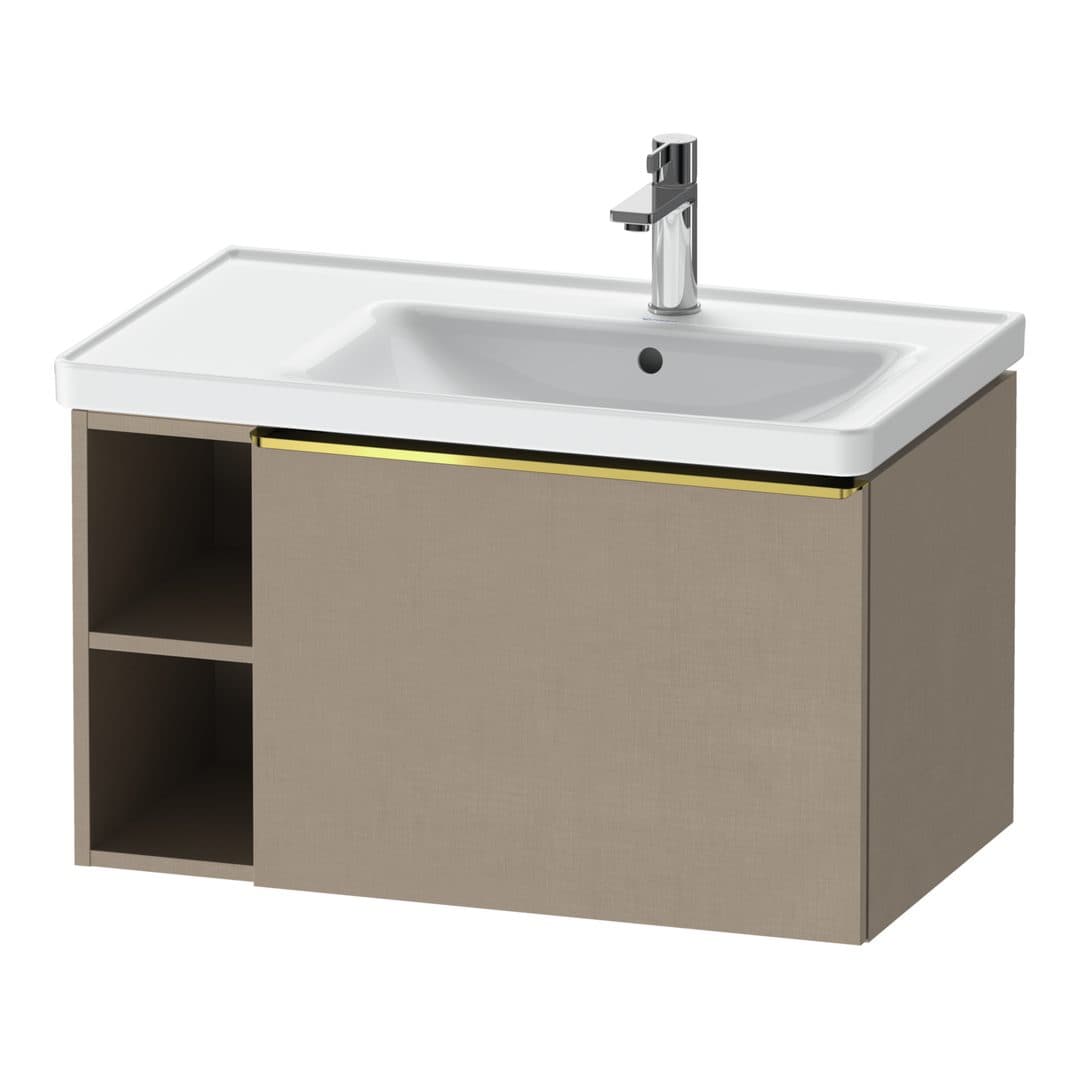 Duravit D-Neo – Έπιπλο Νιπτήρα – 784 mm, 1 συρτάρι, νιπτήρας δεξιά, Gold Polished – Linen Matt, Decor (DE4257034750000)
