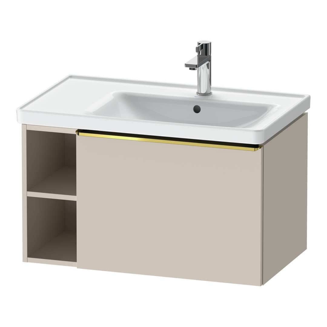 Duravit D-Neo – Έπιπλο Νιπτήρα – 784 mm, 1 συρτάρι, νιπτήρας δεξιά, Gold Polished – Taupe Matt, Decor (DE4257034910000)