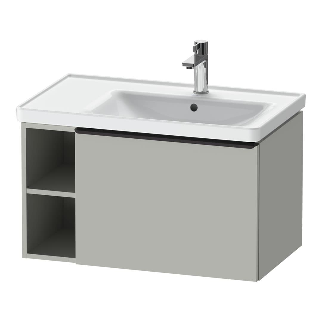 Duravit D-Neo – Έπιπλο Νιπτήρα – 784 mm, 1 συρτάρι, νιπτήρας δεξιά, Diamond black Matt – Concrete grey Matt, Decor (DE42570BD070000)