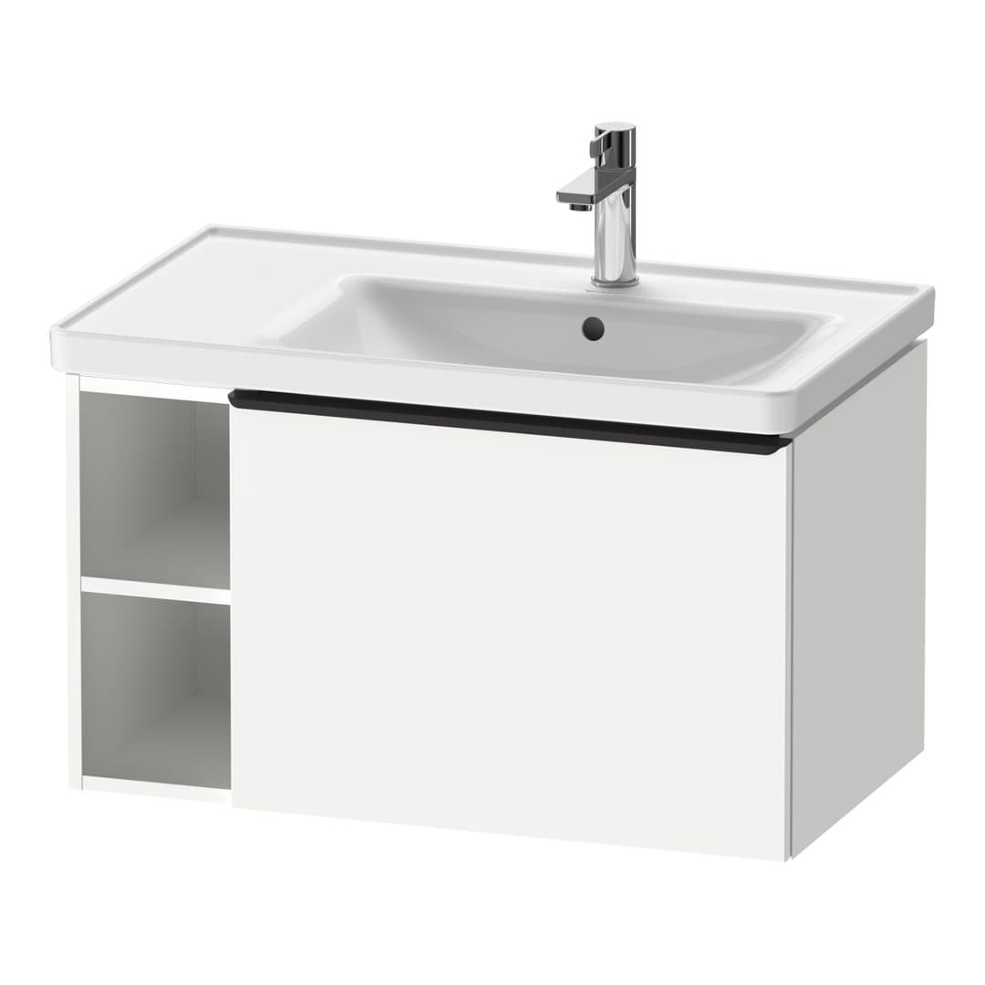 Duravit D-Neo – Έπιπλο Νιπτήρα – 784 mm, 1 συρτάρι, νιπτήρας δεξιά, Diamond black Matt – White Matt, Decor (DE42570BD180000)