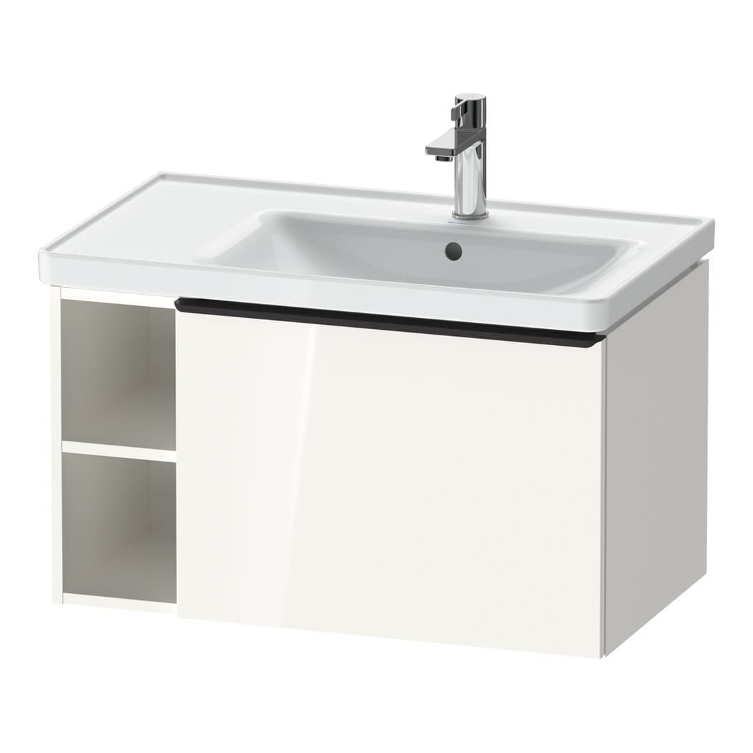 Duravit D-Neo – Έπιπλο Νιπτήρα – 784 mm, 1 συρτάρι, νιπτήρας δεξιά, Diamond black Matt – White High Gloss, Decor (DE42570BD220000)