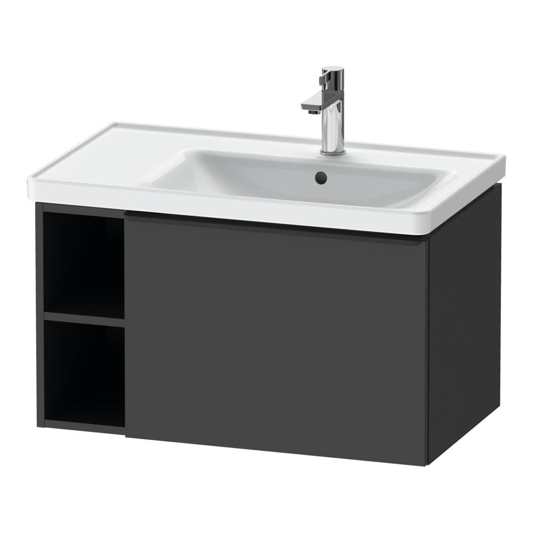 Duravit D-Neo – Έπιπλο Νιπτήρα – 784 mm, 1 συρτάρι, νιπτήρας δεξιά, Diamond black Matt – Graphite Matt, Decor (DE42570BD490000)