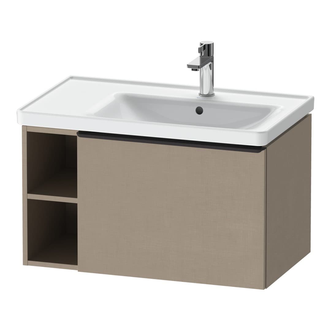 Duravit D-Neo – Έπιπλο Νιπτήρα – 784 mm, 1 συρτάρι, νιπτήρας δεξιά, Diamond black Matt – Linen Matt, Decor (DE42570BD750000)
