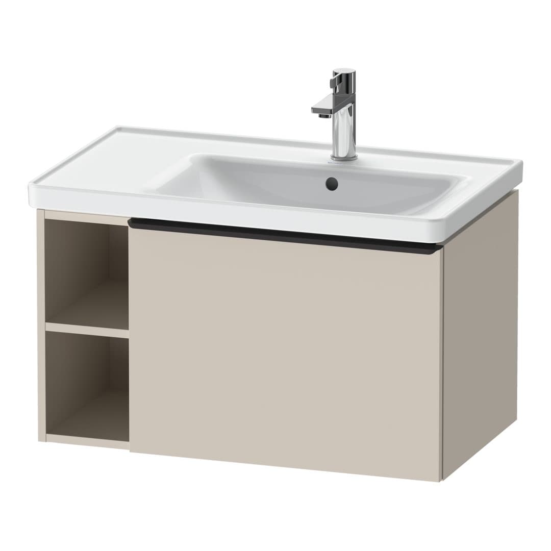 Duravit D-Neo – Έπιπλο Νιπτήρα – 784 mm, 1 συρτάρι, νιπτήρας δεξιά, Diamond black Matt – Taupe Matt, Decor (DE42570BD910000)