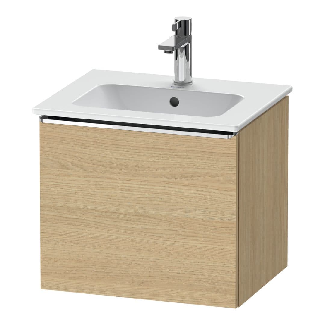 Duravit D-Neo – Έπιπλο Νιπτήρα – 510 mm, 1 συρτάρι, νιπτήρας κέντρο, Chrome High Gloss – Natural oak, Decor (DE4260010300000)
