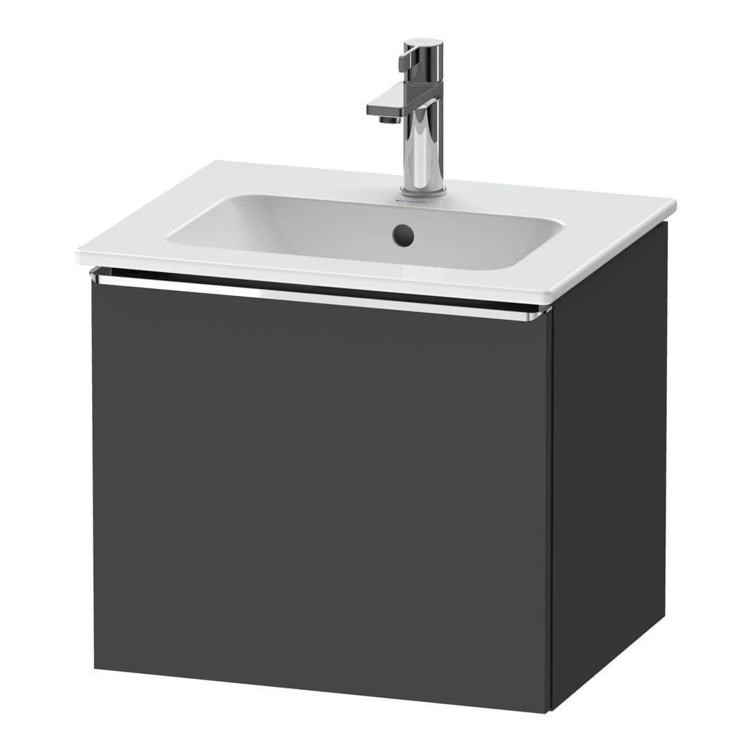 Duravit D-Neo – Έπιπλο Νιπτήρα – 510 mm, 1 συρτάρι, νιπτήρας κέντρο, Chrome High Gloss – Graphite Matt, Decor (DE4260010490000)