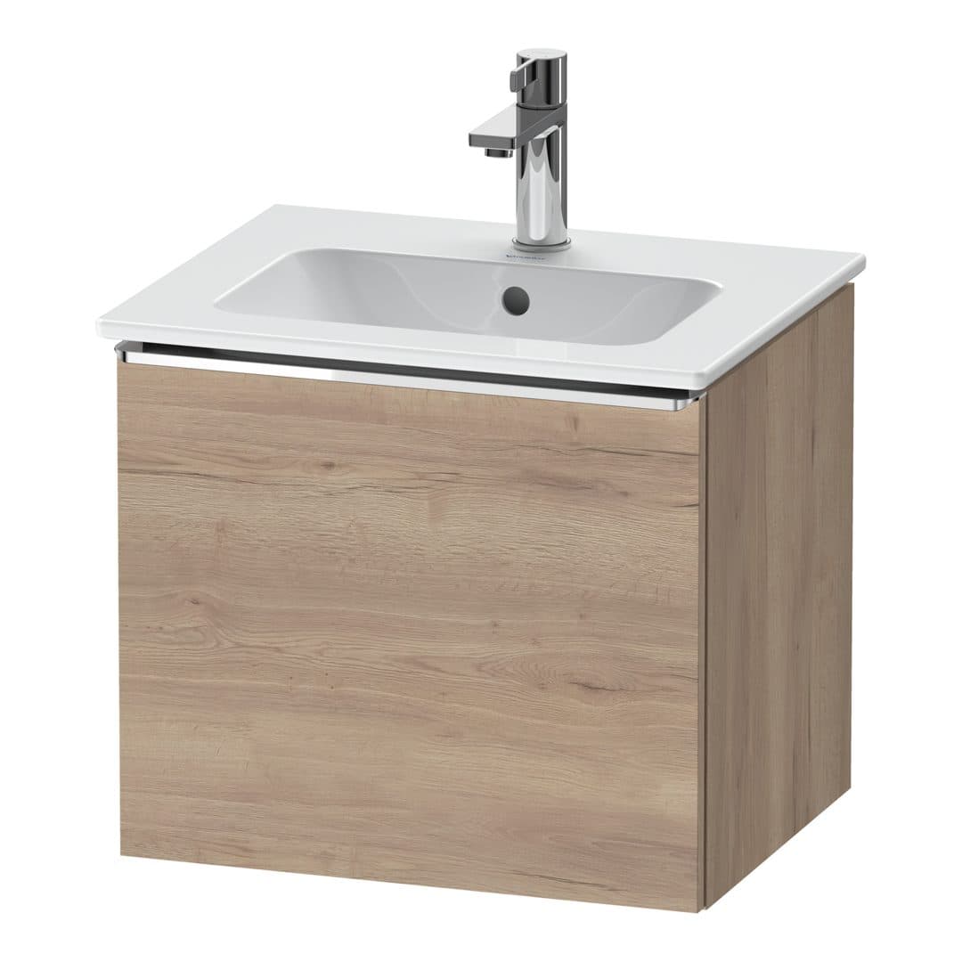 Duravit D-Neo – Έπιπλο Νιπτήρα – 510 mm, 1 συρτάρι, νιπτήρας κέντρο, Chrome High Gloss – Marbled Oak Matt, Decor (DE4260010550000)