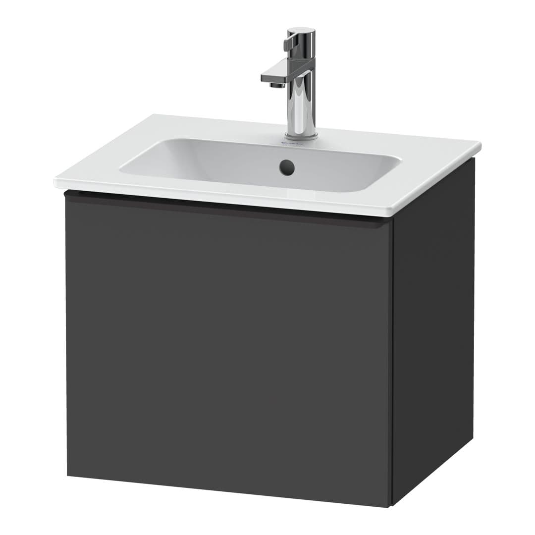 Duravit D-Neo – Έπιπλο Νιπτήρα – 510 mm, 1 συρτάρι, νιπτήρας κέντρο, Diamond black Matt – Graphite Matt, Decor (DE42600BD490000)
