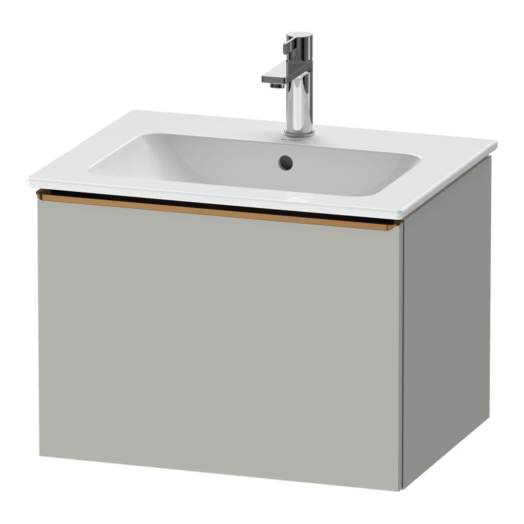 Duravit D-Neo – Έπιπλο Νιπτήρα – 610 mm, 1 συρτάρι, νιπτήρας κέντρο, Bronze Brushed – Concrete grey Matt, Decor (DE4261004070000)