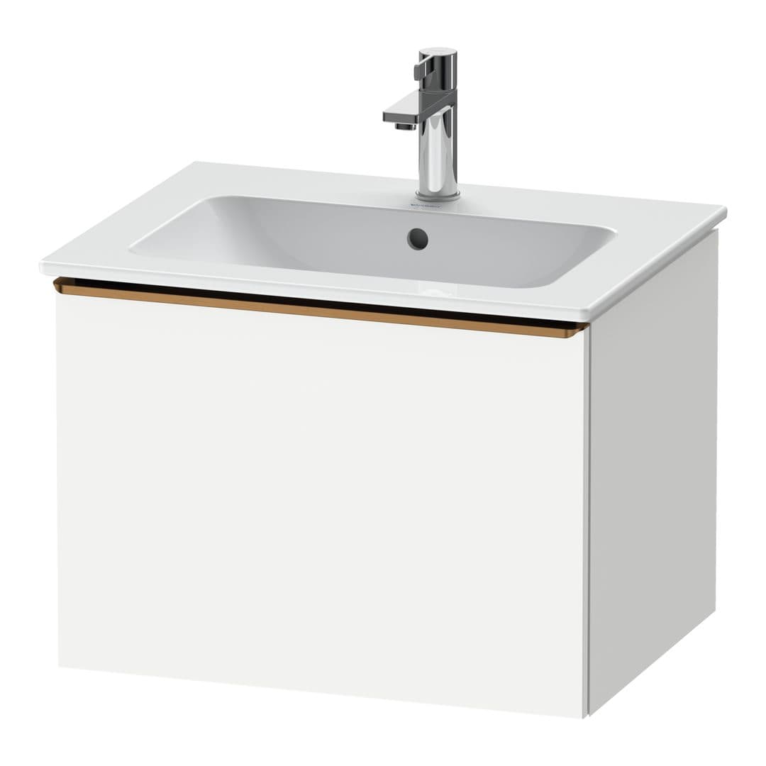 Duravit D-Neo – Έπιπλο Νιπτήρα – 610 mm, 1 συρτάρι, νιπτήρας κέντρο, Bronze Brushed – White Matt, Decor (DE4261004180000)