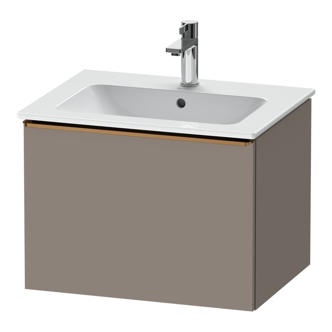 Duravit D-Neo – Έπιπλο Νιπτήρα – 610 mm, 1 συρτάρι, νιπτήρας κέντρο, Bronze Brushed – Basalte Matt, Decor (DE4261004430000)