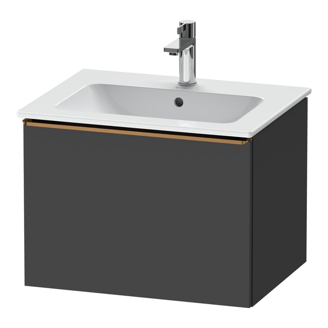Duravit D-Neo – Έπιπλο Νιπτήρα – 610 mm, 1 συρτάρι, νιπτήρας κέντρο, Bronze Brushed – Graphite Matt, Decor (DE4261004490000)