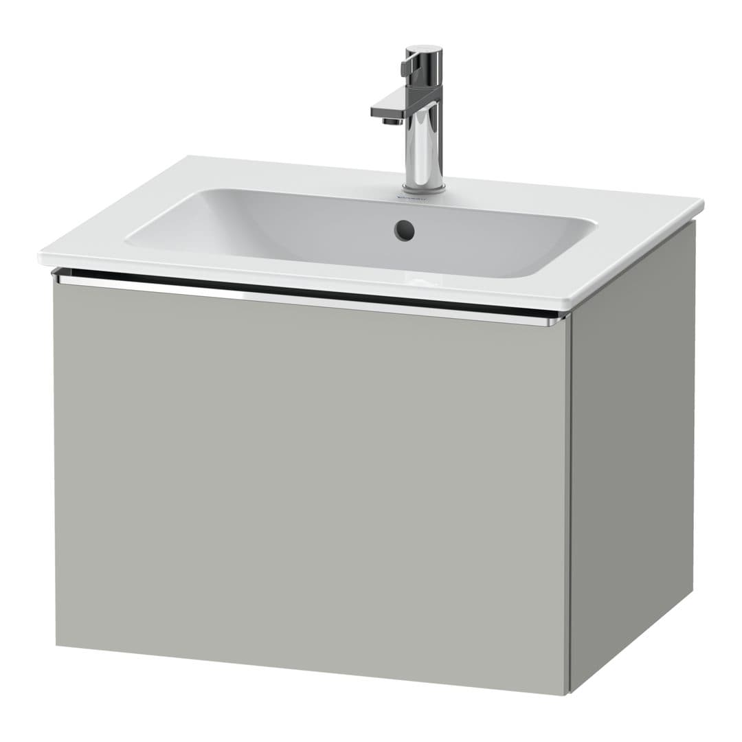 Duravit D-Neo – Έπιπλο Νιπτήρα – 610 mm, 1 συρτάρι, νιπτήρας κέντρο, Chrome High Gloss – Concrete grey Matt, Decor (DE4261010070000)