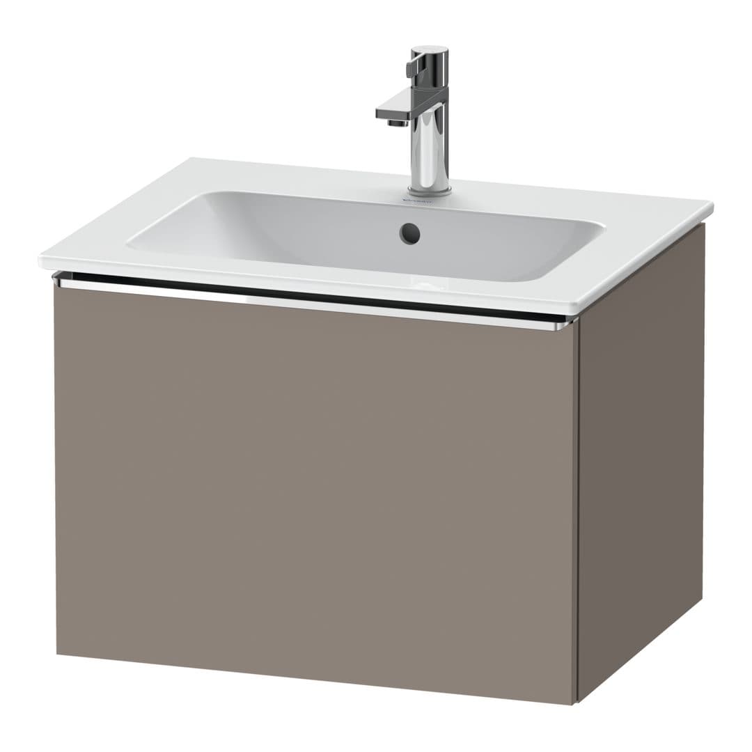 Duravit D-Neo – Έπιπλο Νιπτήρα – 610 mm, 1 συρτάρι, νιπτήρας κέντρο, Chrome High Gloss – Basalte Matt, Decor (DE4261010430000)