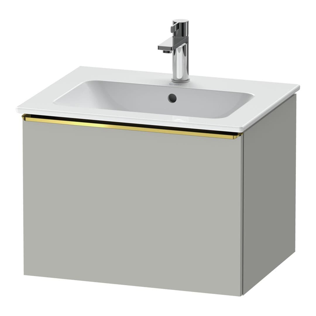 Duravit D-Neo – Έπιπλο Νιπτήρα – 610 mm, 1 συρτάρι, νιπτήρας κέντρο, Gold Polished – Concrete grey Matt, Decor (DE4261034070000)