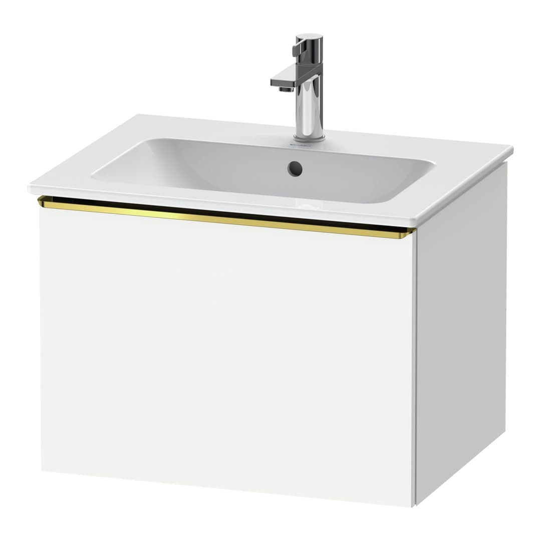 Duravit D-Neo – Έπιπλο Νιπτήρα – 610 mm, 1 συρτάρι, νιπτήρας κέντρο, Gold Polished – White Matt, Decor (DE4261034180000)