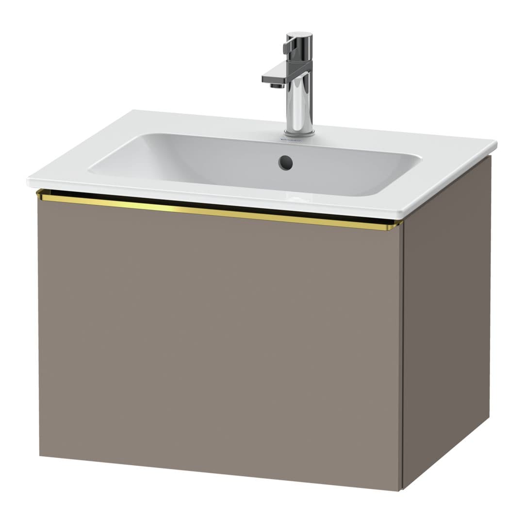 Duravit D-Neo – Έπιπλο Νιπτήρα – 610 mm, 1 συρτάρι, νιπτήρας κέντρο, Gold Polished – Basalte Matt, Decor (DE4261034430000)