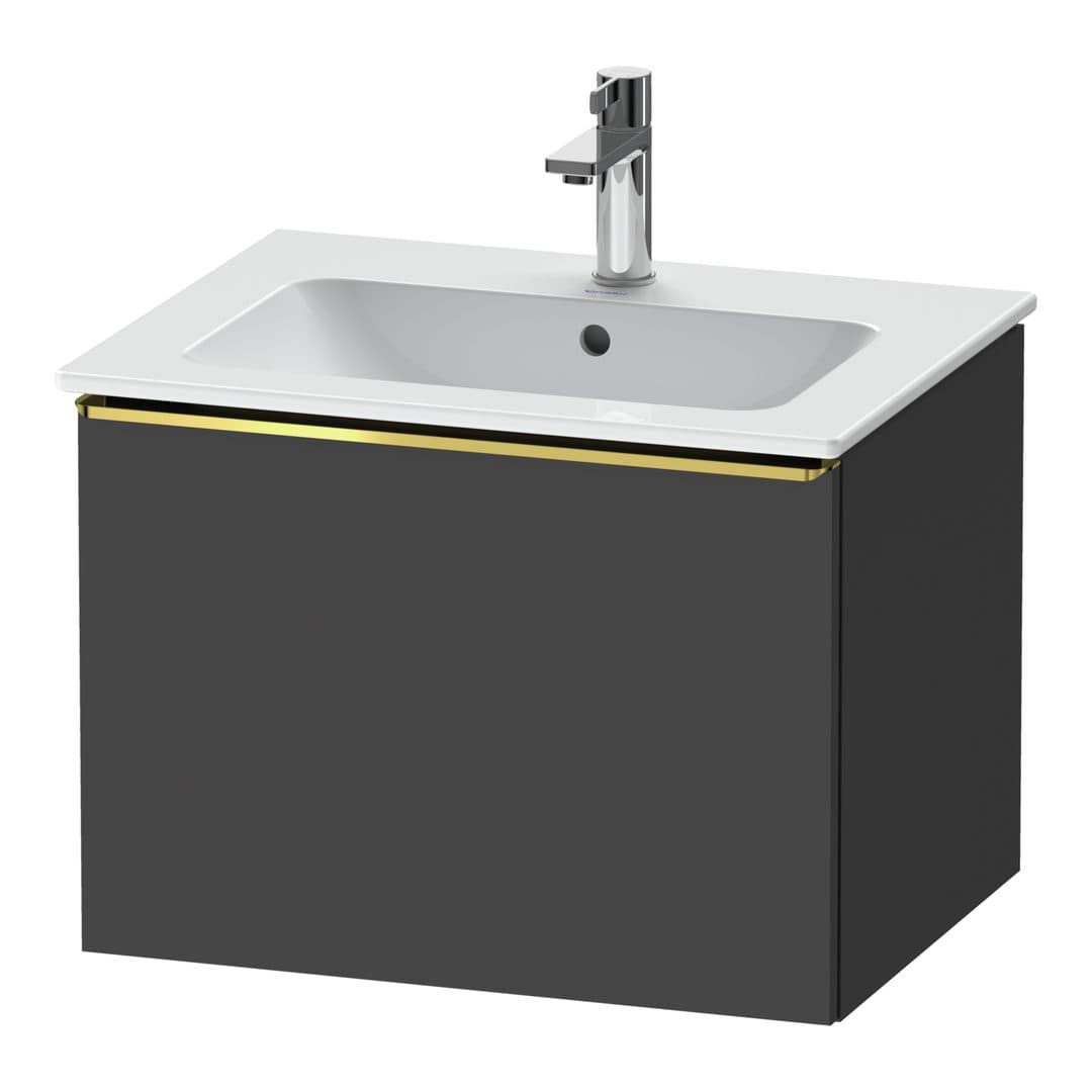 Duravit D-Neo – Έπιπλο Νιπτήρα – 610 mm, 1 συρτάρι, νιπτήρας κέντρο, Gold Polished – Graphite Matt, Decor (DE4261034490000)