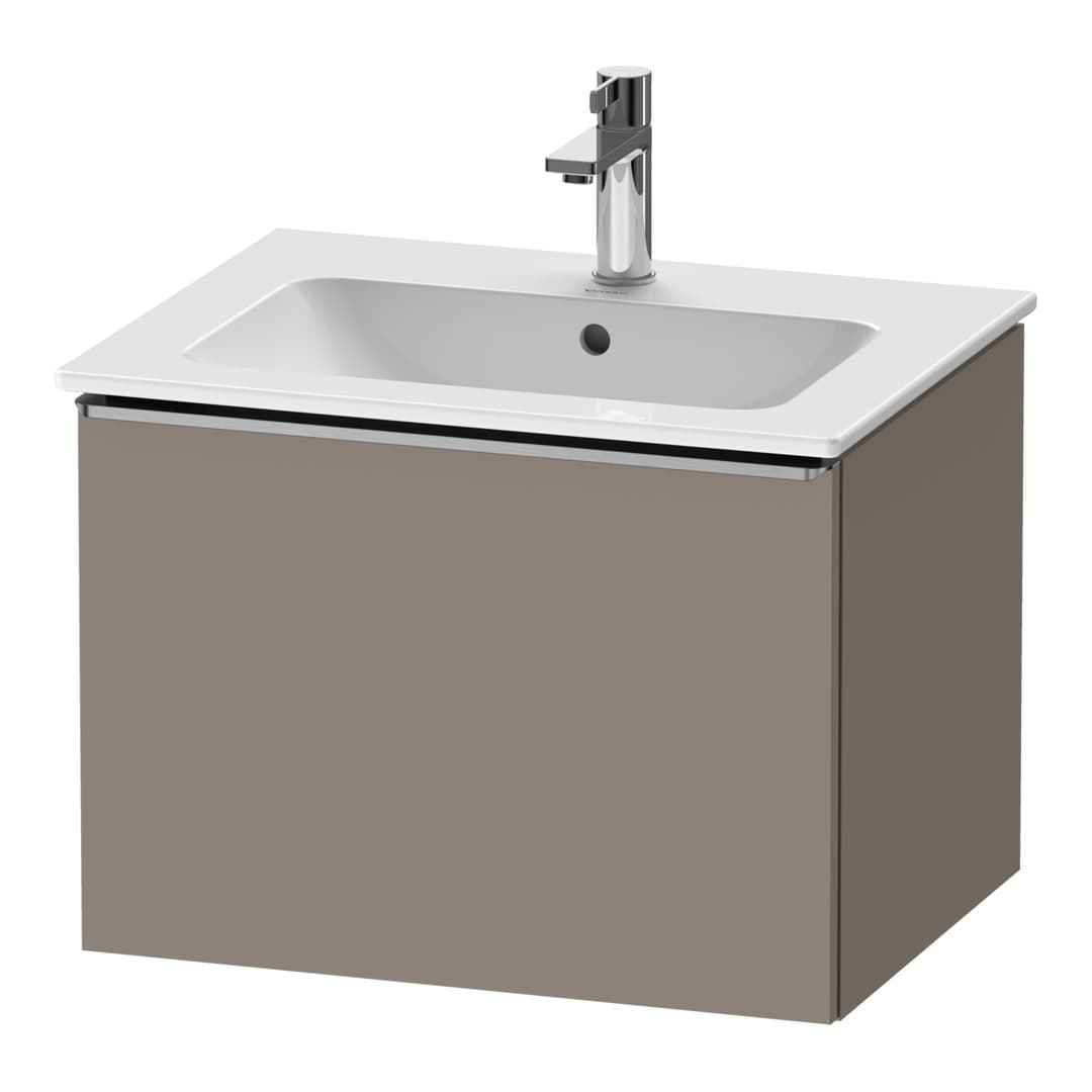 Duravit D-Neo – Έπιπλο Νιπτήρα – 610 mm, 1 συρτάρι, νιπτήρας κέντρο, Stainless steel Brushed – Basalte Matt, Decor (DE4261070430000)