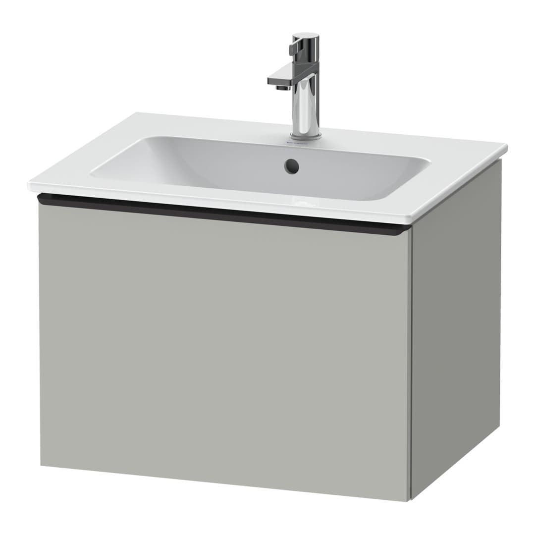 Duravit D-Neo – Έπιπλο Νιπτήρα – 610 mm, 1 συρτάρι, νιπτήρας κέντρο, Diamond black Matt – Concrete grey Matt, Decor (DE42610BD070000)