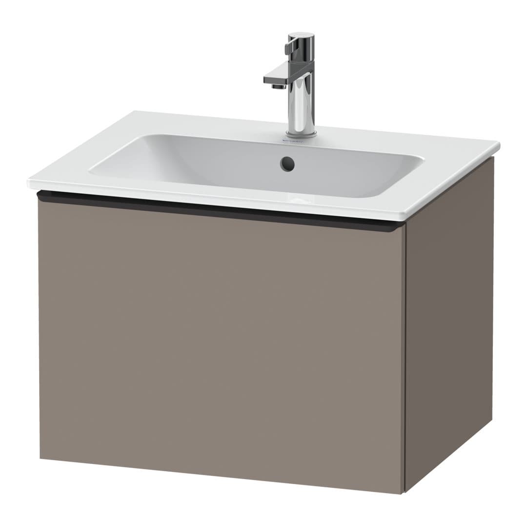 Duravit D-Neo – Έπιπλο Νιπτήρα – 610 mm, 1 συρτάρι, νιπτήρας κέντρο, Diamond black Matt – Basalte Matt, Decor (DE42610BD430000)