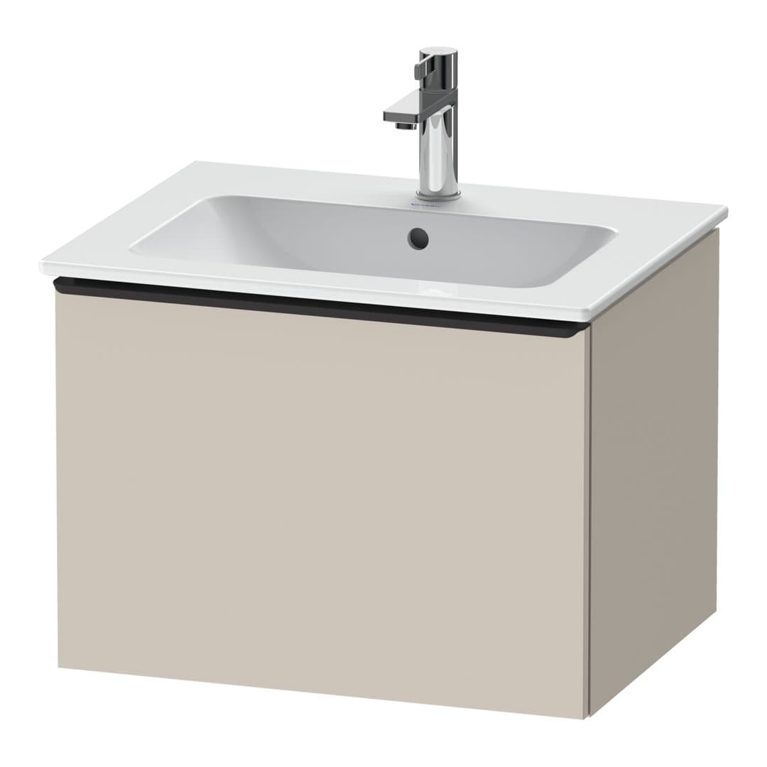 Duravit D-Neo – Έπιπλο Νιπτήρα – 610 mm, 1 συρτάρι, νιπτήρας κέντρο, Diamond black Matt – Taupe Matt, Decor (DE42610BD910000)