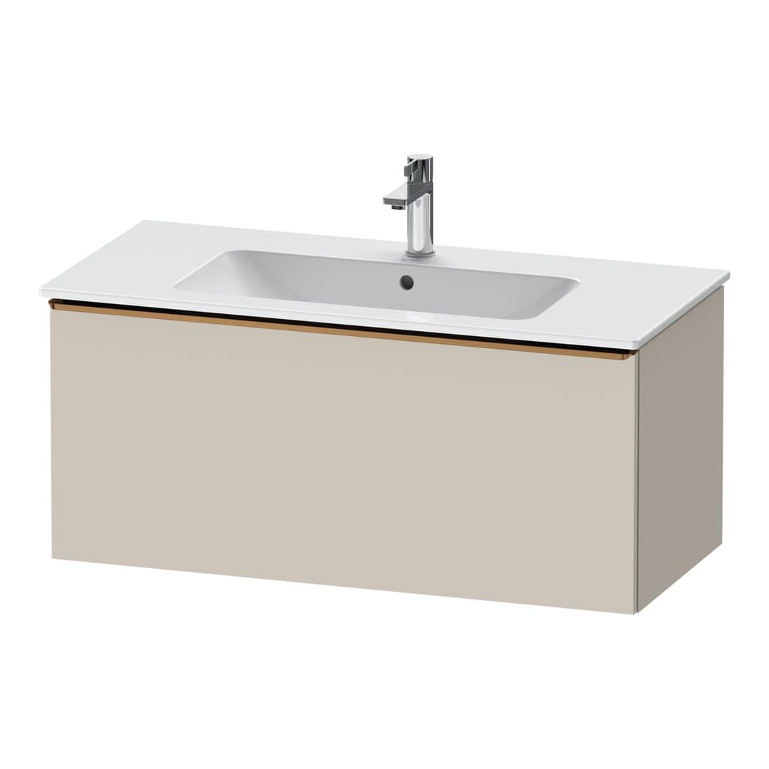 Duravit D-Neo – Έπιπλο Νιπτήρα – 1010 mm, 1 συρτάρι, νιπτήρας κέντρο, Bronze Brushed – Taupe Matt, Decor (DE4263004910000)