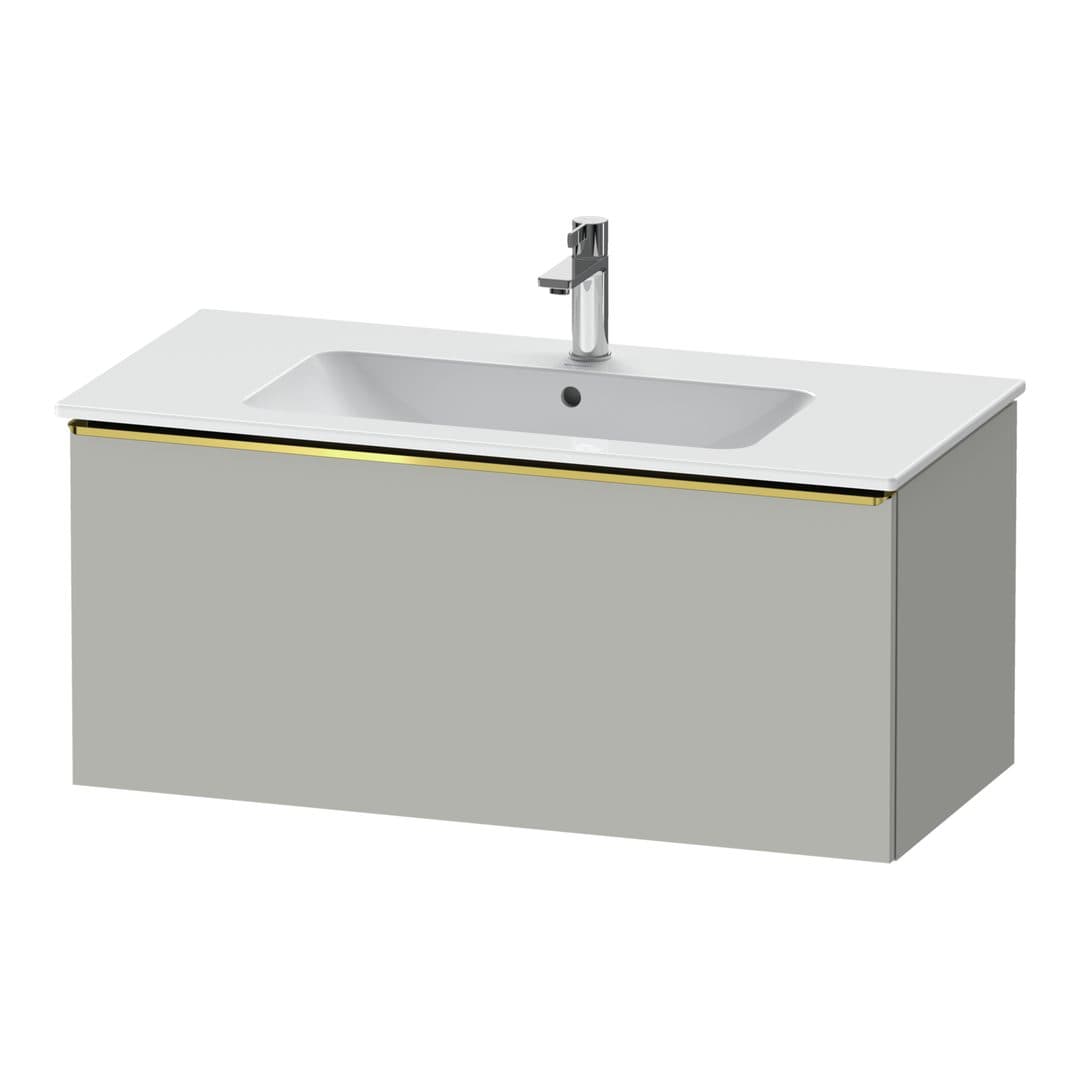 Duravit D-Neo – Έπιπλο Νιπτήρα – 1010 mm, 1 συρτάρι, νιπτήρας κέντρο, Gold Polished – Concrete grey Matt, Decor (DE4263034070000)