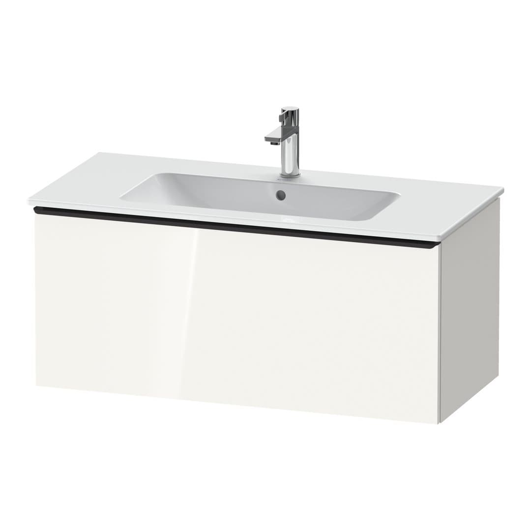 Duravit D-Neo – Έπιπλο Νιπτήρα – 1010 mm, 1 συρτάρι, νιπτήρας κέντρο, Diamond black Matt – White High Gloss, Decor (DE42630BD220000)