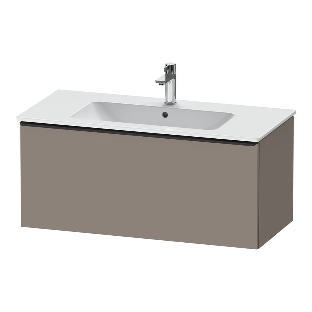 Duravit D-Neo – Έπιπλο Νιπτήρα – 1010 mm, 1 συρτάρι, νιπτήρας κέντρο, Diamond black Matt – Basalte Matt, Decor (DE42630BD430000)