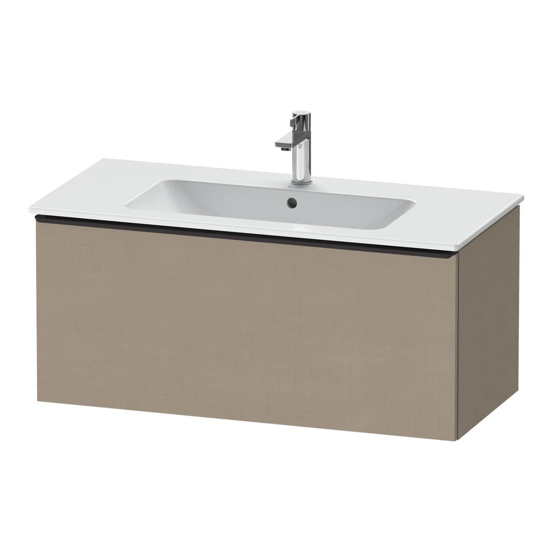 Duravit D-Neo – Έπιπλο Νιπτήρα – 1010 mm, 1 συρτάρι, νιπτήρας κέντρο, Diamond black Matt – Linen Matt, Decor (DE42630BD750000)