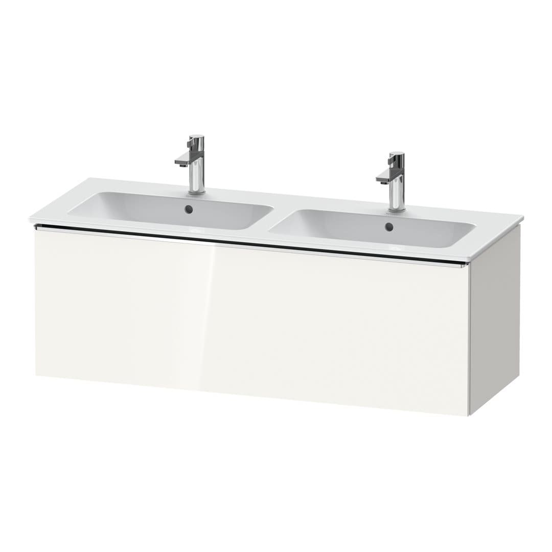 Duravit D-Neo – Έπιπλο Νιπτήρα – 1280 mm, 1 συρτάρι, Chrome High Gloss – White High Gloss, Decor (DE4265010220000)