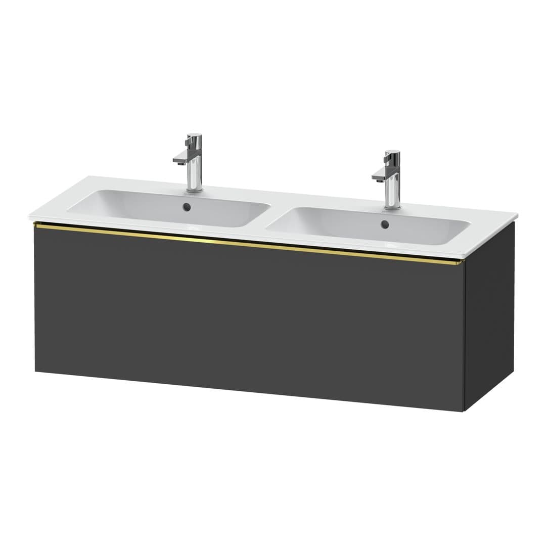 Duravit D-Neo – Έπιπλο Νιπτήρα – 1280 mm, 1 συρτάρι, Gold Polished – Graphite Matt, Decor (DE4265034490000)