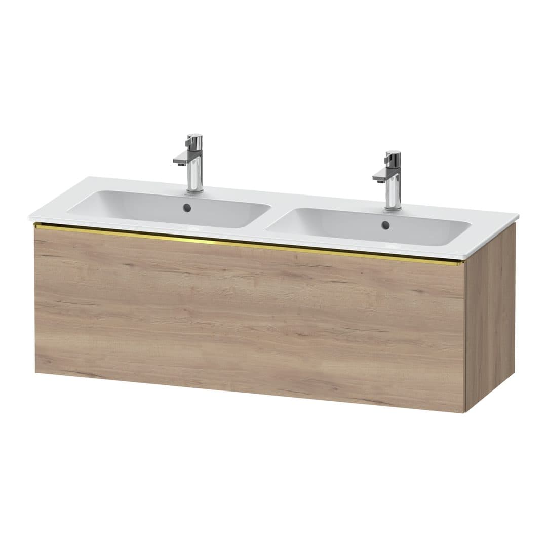 Duravit D-Neo – Έπιπλο Νιπτήρα – 1280 mm, 1 συρτάρι, Gold Polished – Marbled Oak Matt, Decor (DE4265034550000)